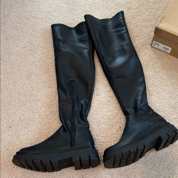 Steve Madden Black Gibbs Over-the-Knee Platform Boots - Picture 5 of 9